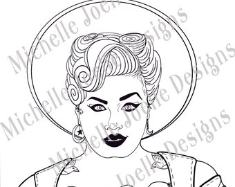 Printable Adult Coloring Pages, Beautiful in Every Size, Curvaceous Women Series, Page 2