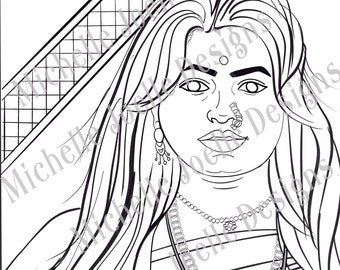 Printable Adult Coloring Pages, Beautiful in Every Size, Curvaceous Women Series, Page 4