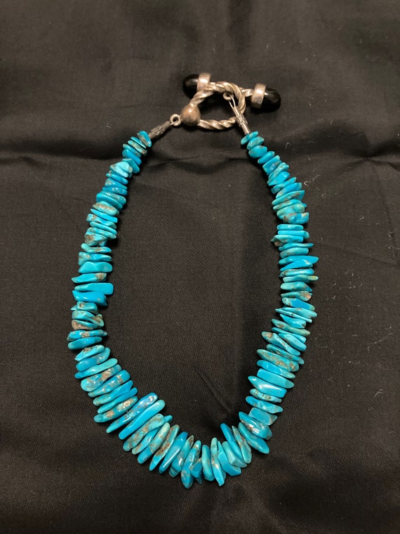 Turquoise necklace with black onyx