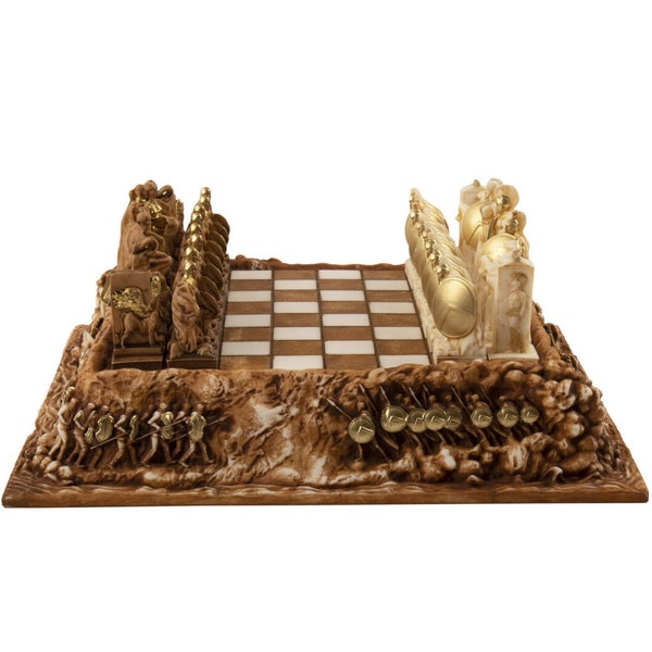 Chess set, Spartans and Persians, 3D, Greek Mythology, (300), Leonidas