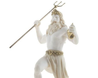 Poseidon, griechischer Gott des Meeres, Neptun, Alabaster, griechische Mythologie