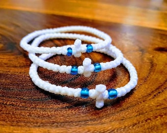 Greek Komboskini, Greek Orthodox Prayer Bracelet, Spiritual Prayer Rope, Christian Cross Bracelet prayer rope, White