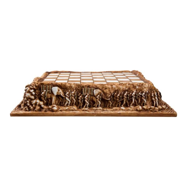Jeu d'échecs Okwa unique (roi 9 cm.) et jeu de backgammon - Bois