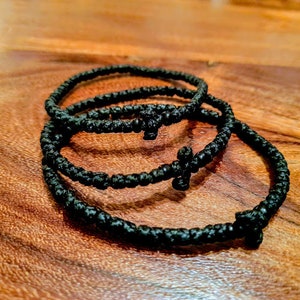 Greek Komboskini Greek Orthodox Prayer Bracelet Spiritual Prayer Rope Christian Cross Bracelet Prayer Rope komboskini With Black Beads Etsy