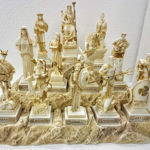 Set 12 Olympian Gods, of Mount Olympus! Sculpture Figure, Alabaster