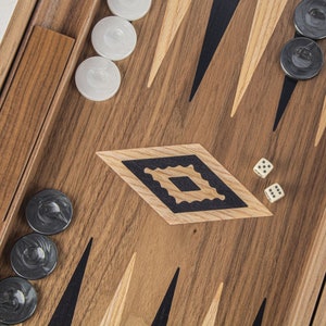 Backgammon, Walnut, Luxury, with side racks Medium size