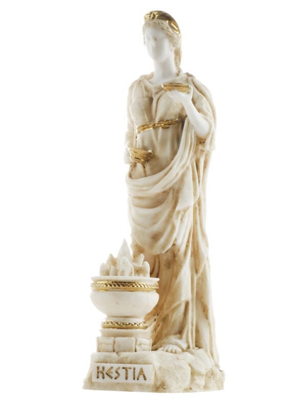 Hestia, Goddess of the hearth, home family, and the state Alabaster Statue