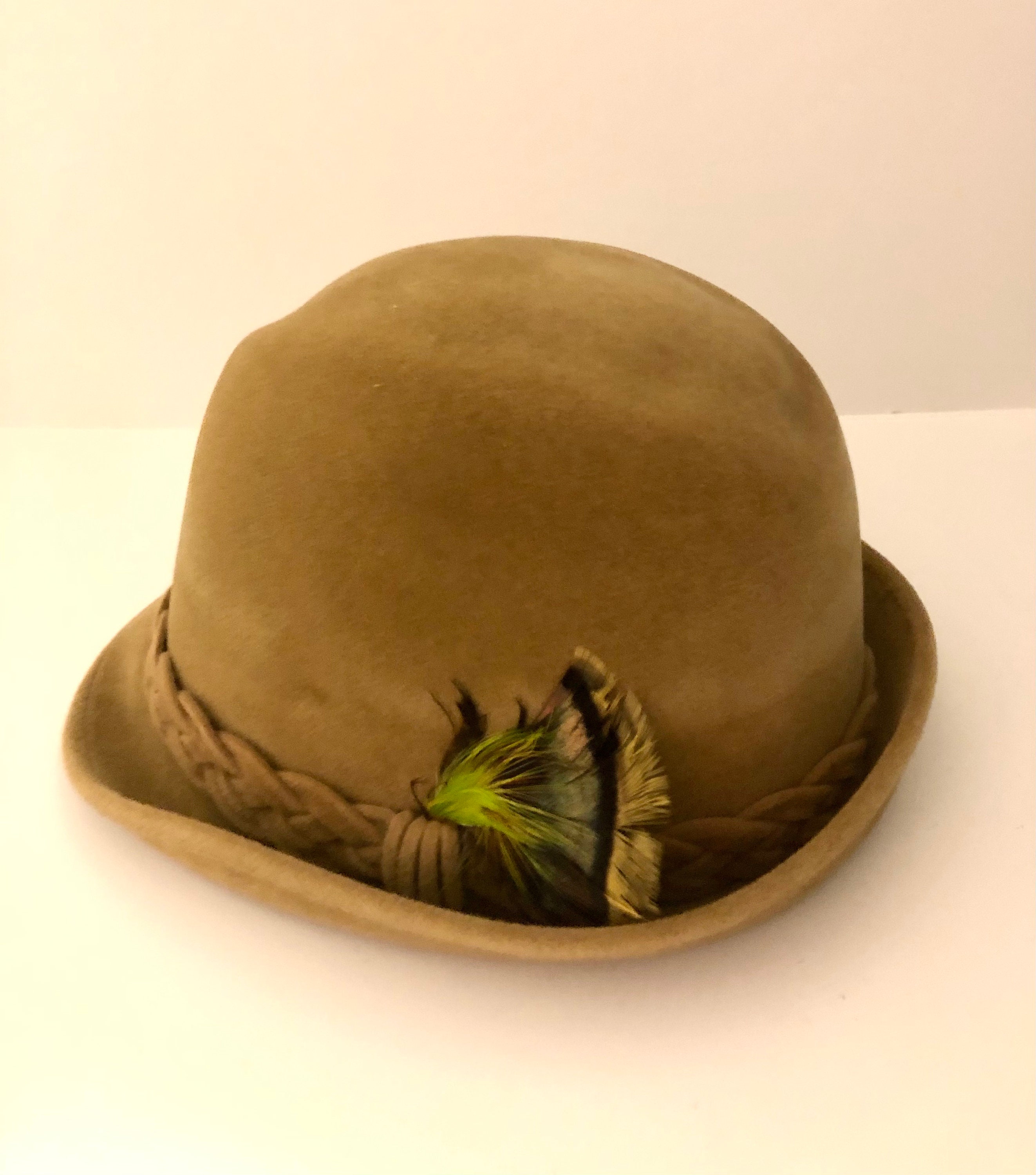Sovereign Stetson vintage wool felt hat with feather tan Etsy