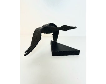 Midcentury Jaro Svitorka Brutalist Sculpture bird. Iron, Abstract art sculpture