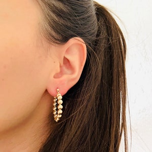 Beaded Hoop Earrings, Beaded Earrings, 18k Gold Filled Hoops, Dainty Gold Hoop Earrings, Hypoallergenic Earrings, Boho Hoops, Trending Hoops