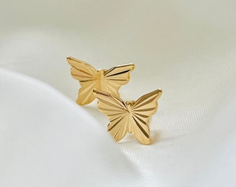 Gold Butterfly Earrings, Butterfly Studs, 18k Gold Filled Studs, Gold Stud Earrings, Hypoallergenic Studs, Butterfly Gifts