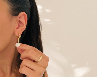Spike Gold Earrings, Gothic Spike Hoop Earrings, Gold Filled Edgy Earrings, Weird Gold Studs, Funky Punk Earrings