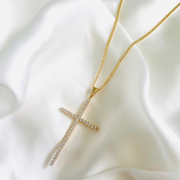 Long Cross Necklace Etsy
