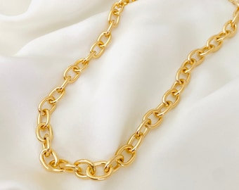 Collana A Catena Spessa Oro Maschile, Catena Di Sacchetti In Va Punk