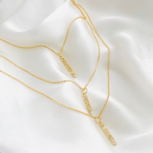 Colar de afirmação, colar de agradecimento, colar feroz, colar abençoado, joias de afirmação preenchidas com ouro 18k, joias de roteiro motivacional