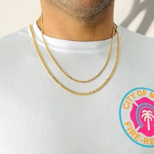 Gold Cuban Chain, Curb Link Chain, Gold Cuban Link Chain Necklace, 18k Gold Filled Layering Necklace, Unisex Gold Chain