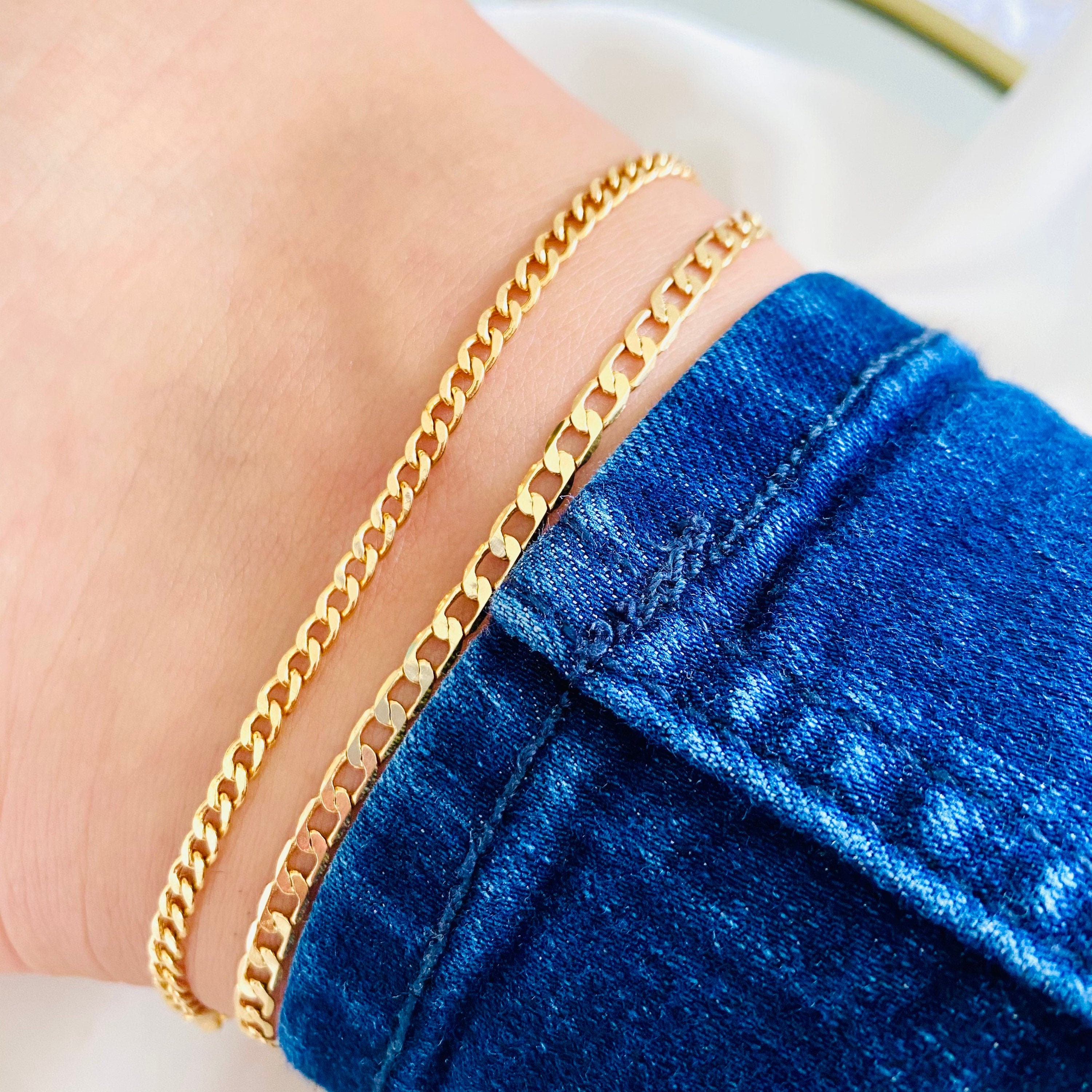 Gold Cuban Link Anklet 18k Gold Filled 