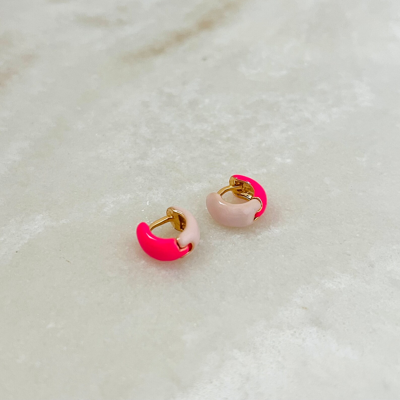Cherry Enamel Huggies