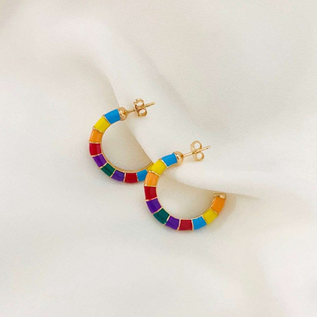 Pendientes De Aro - Multicolor - 5.50