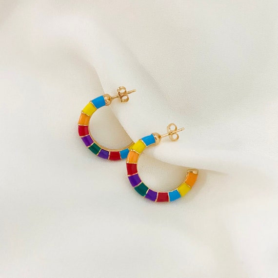 Multi-Gemstone Hoop Earrings Sterling Silver | Kay