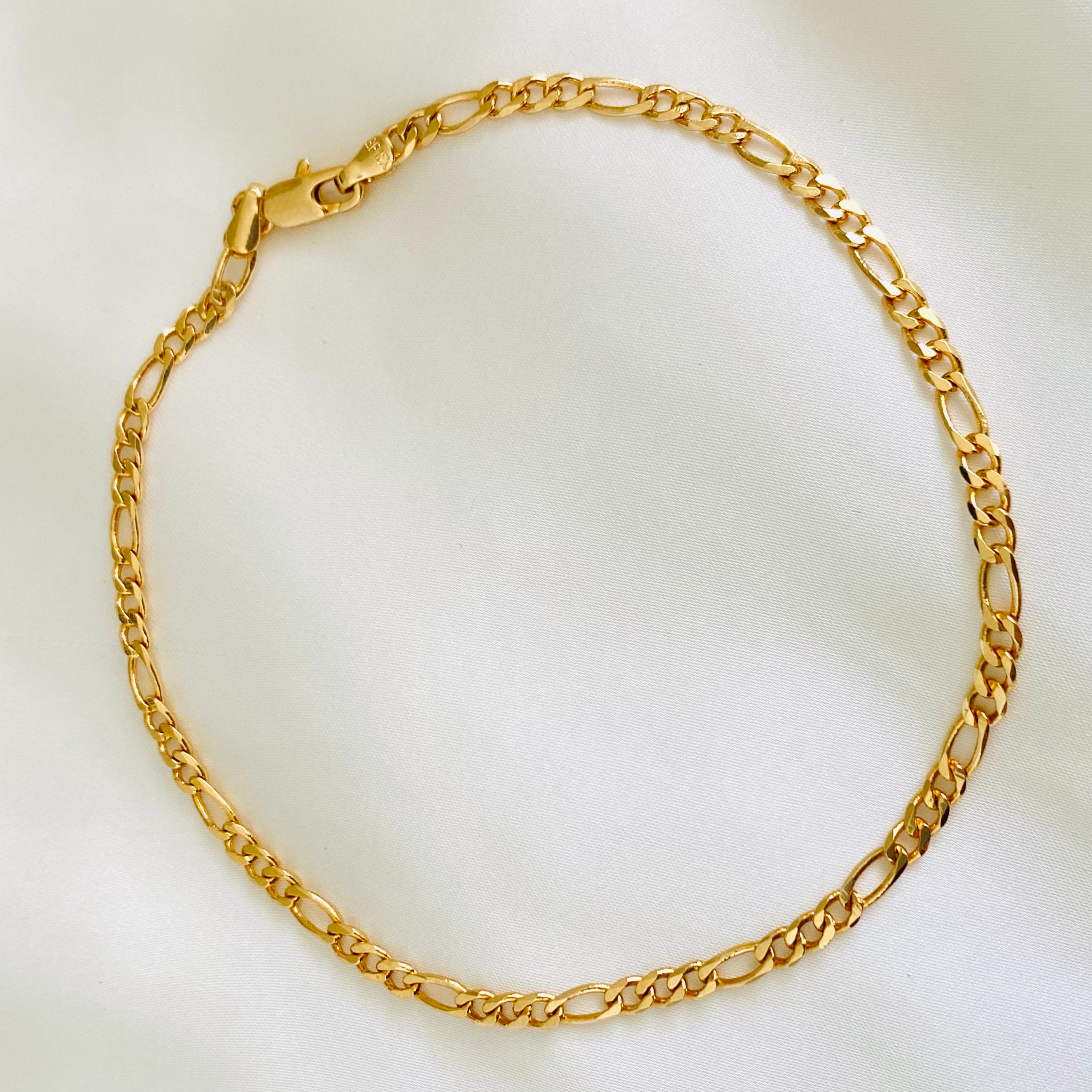 5mm Figaro Chain In 925 Silver Plated In 18K Gold - Aka Gioielli - Foto 8