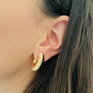 Chunky Gold Hoops, Small Gold Hoop Earrings, Thick Gold Hoops, Gold Filled Hoop Earrings, Twisted Hoops, Gold Chunky Hoops