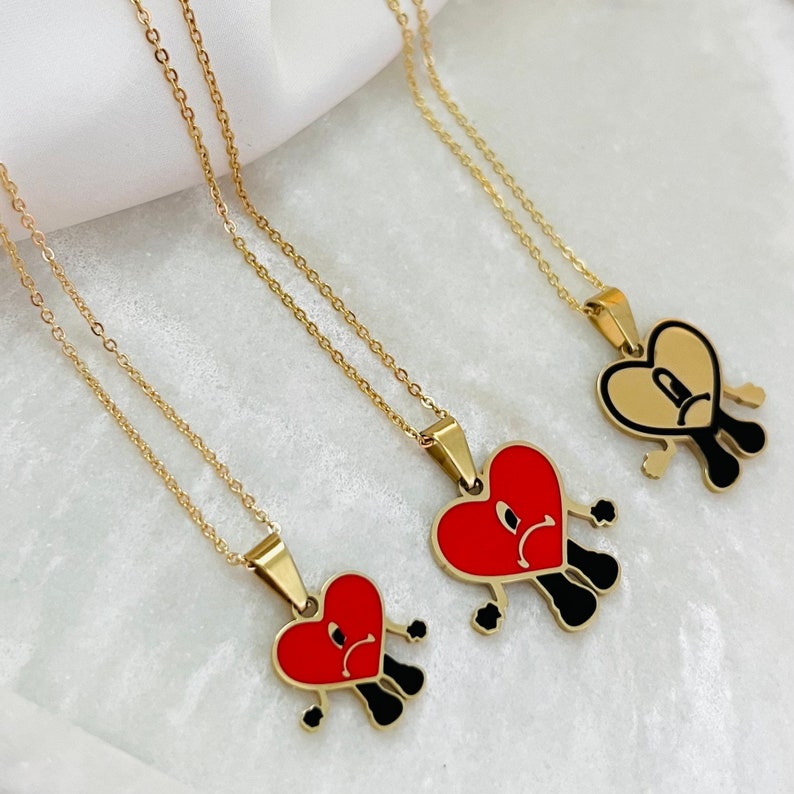 Bad Bunny Un Verano Sin Ti Bad Bunny Necklace Gold Heart Etsy