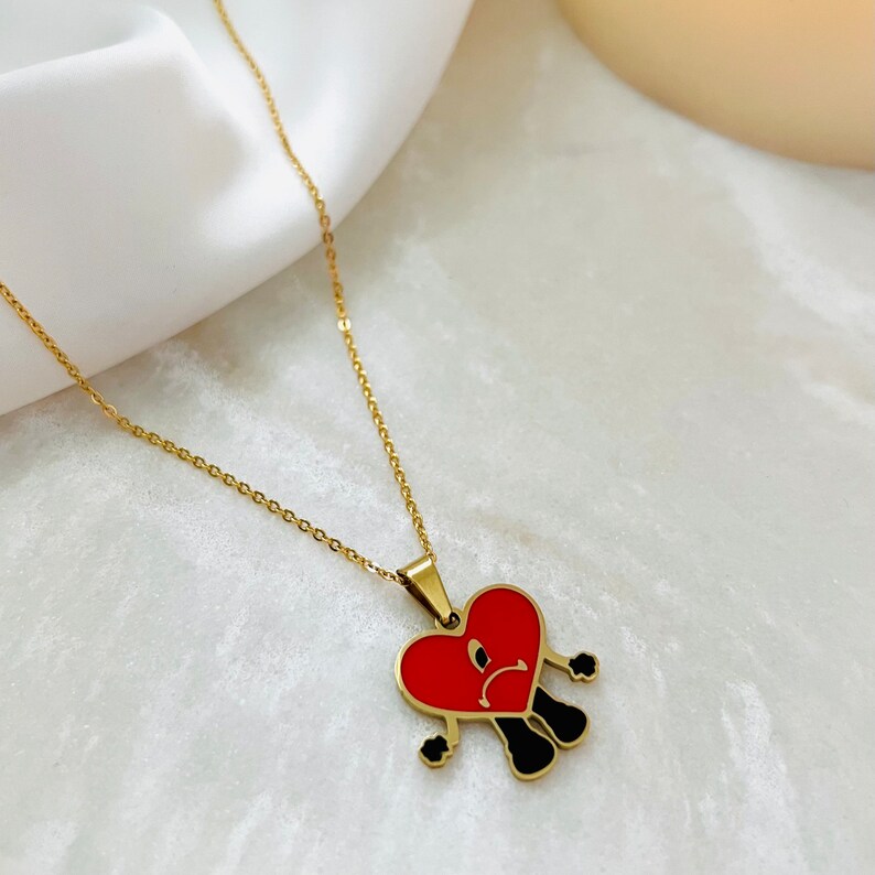 Bad Bunny Un Verano Sin Ti Bad Bunny Necklace Gold Heart Etsy
