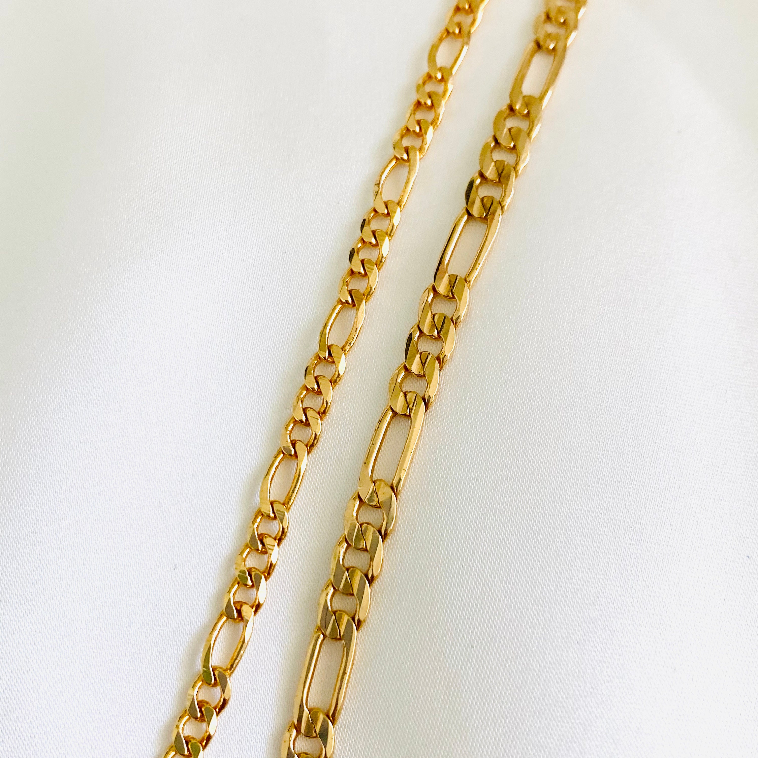 18K ゴールドフィルド フィガロリンク アンクレット、フィガロチェーン