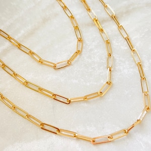 Gold Filled Rechteck Link Halskette, Gold Filled Rechteck Halskette, Gold Filled Halskette, Layering Halskette, Gold Filled Halskette, Layering Halskette