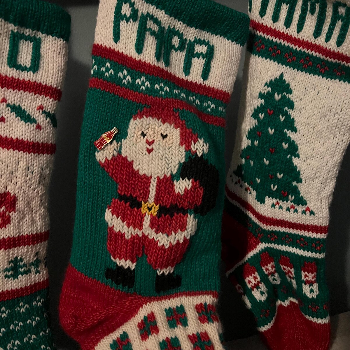Hand knit Christmas Stocking