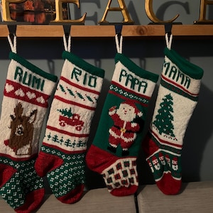 Hand knit Christmas Stocking