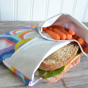 Reusable Sandwich and Snack Bag Set / Sustainable Ziploc Bag Replacements / Eco Friendly Waterproof Kids Food Bag / Zero Waste Kids Lunch