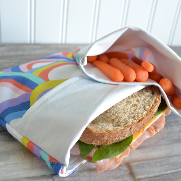 Reusable Sandwich and Snack Bag Set / Sustainable Ziploc Bag Replacements / Eco Friendly Waterproof Kids Food Bag / Zero Waste Kids Lunch