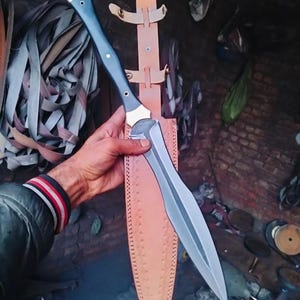 22&quot; Custom Handmade  Steel D2 Blade  Spear Knife Hunting Sword Camping