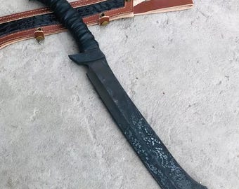 Custom Handmade Carbon Steel Machete 23&quot; Full Tang Hunting | Camping Knife
