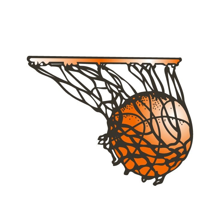 SVG file Full Color Basketball and Hoop Shoot Shot Dunk Dribble High …