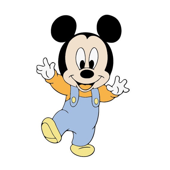 Download Svg File Baby Mickey Mouse Full Color Clipart For Cricket Etsy