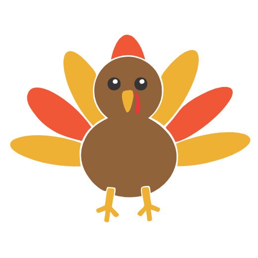 SVG file Full Color Turkey Bird Thanksgiving Fall Autumn Eat Eating L…