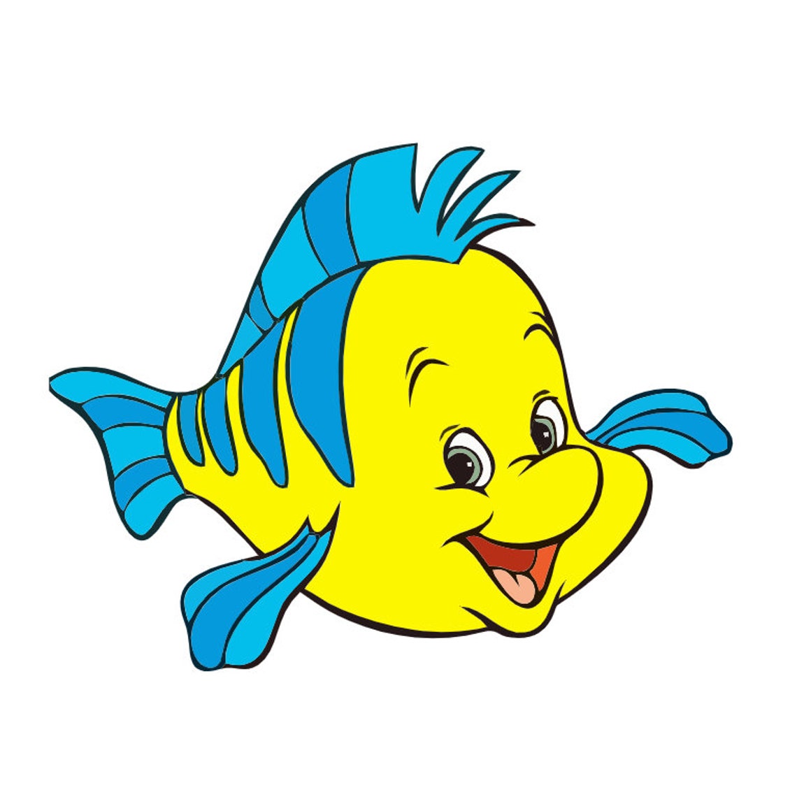 Svg File Flounder Fish Little Mermaid Clipart For Cricut Etsy