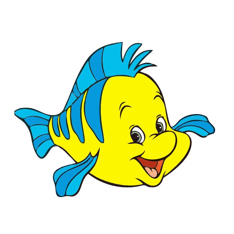 SVG file Flounder Fish Little Mermaid Clipart for Cricut/ Silhouette/…