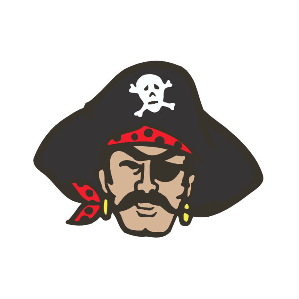 SVG file Full Color Pirate Face Theme Mascot Pittsburgh | Etsy