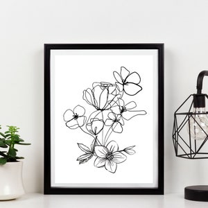 Instant Downloadable Print of Original Art Decor &quot;Growing Bouquet&quot;