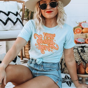 Bella Canvas 3001 Mockup | Bella Canvas Heather Ice Blue Shirt | Tshirt Mockup | Heather Ice Blue Mockup | Model Mockup | Boho Mockup