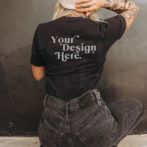 Bella Canvas 3001 Mockup | Black Bella Canvas 3001 Mockup | Tank Top Mockup | Grunge Mockup | Boho Mockup | Tanktop Mockup