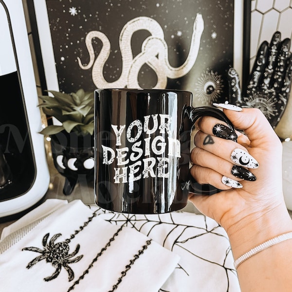 Mug Mockup | Fall Mockup | Halloween Mug Mockup | 11 oz Coffee Mug Mockup | Mug Mockup | Black Coffee Mug Mockup | Black Mug Mockup