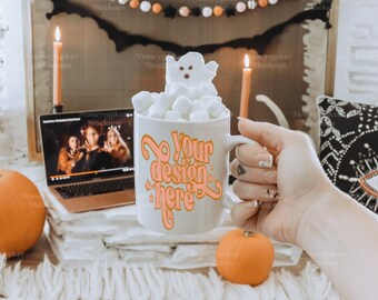 Fall Halloween Mug Mockup | 11oz Coffee Mug (Digital File)