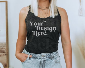 Next Level 6733 Mockup | Tank Mockup | Next Level 6733 Mockup Vintage Black | Model Mockup | Tanktop Mockup | Tank Top Mock Up