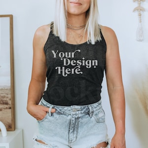 Next Level 6733 Mockup | Tank Mockup | Next Level 6733 Mockup Vintage Black | Model Mockup | Tanktop Mockup | Tank Top Mock Up