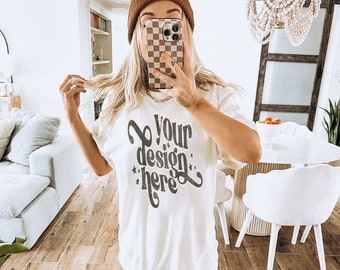 White Comfort Colors C1717 Mockup | White Shirt Mockup | Oversized Shirt Mockup | Comfort Colors Shirt Mockup | Trendy Mockup